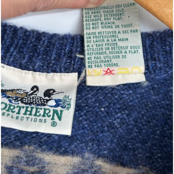 VTG Northern Reflections Womens Lg Button Up Hong Kong Sweater Vest Christmas - Picture 3 of 8